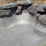 Rock building pool remodel